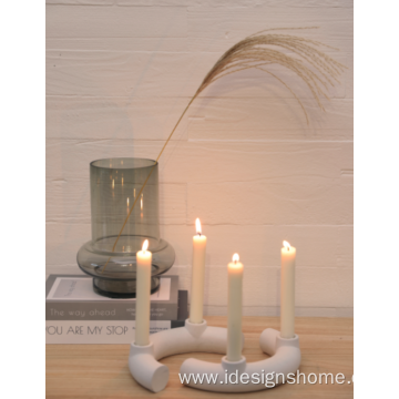 White Cement Advent Candle Holder For Christmas